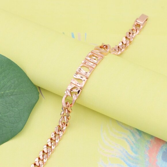 "Rose Gold Designer Bracelet with ""Sudien"" Text Detailing, XPBL1155 - Picture 6 of 12